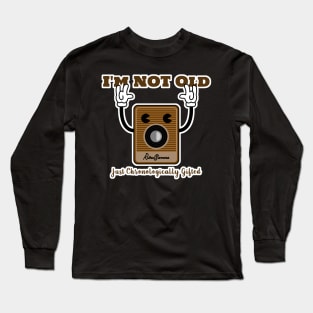 I'm NOT Old, Just Chronologically Gifted Retro Camera Birthday Gift for Photographer Long Sleeve T-Shirt